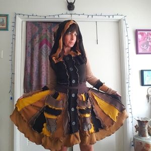 🌙Festival Upcycled 🧚‍♀️ Fairy Sweater Coat Dress